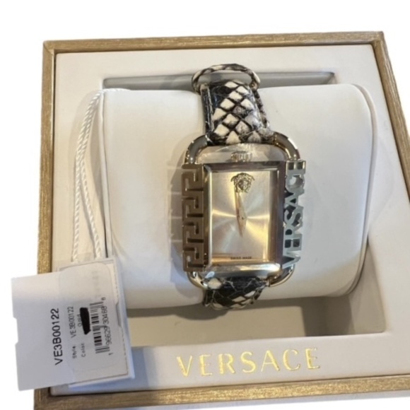 VERSACE Flair 26MM Stainless Steel & Leather Strap Watch - NWT - Picture 5 of 12